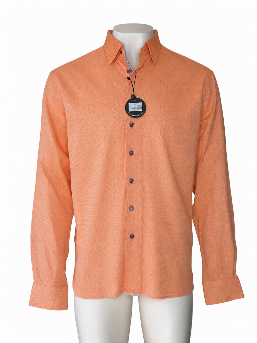 Men's Casual Button-Down Shirt in Orange